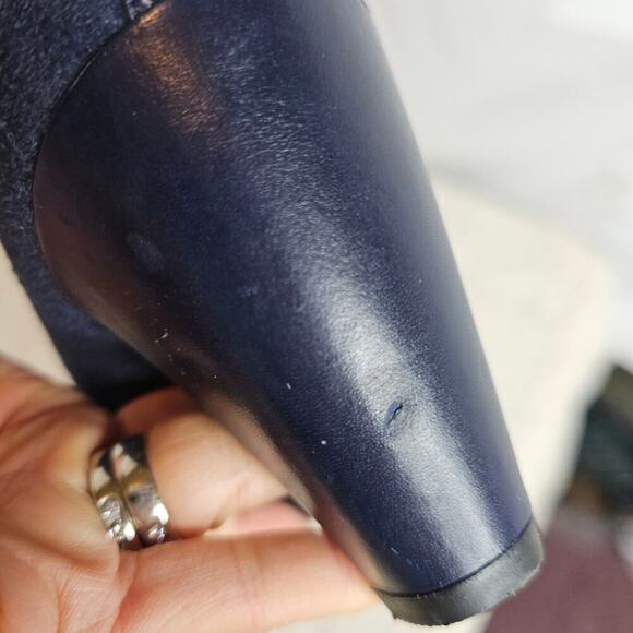 Ecco Danish Design Navy Suede Sz40 heels Pump Slipon shoes. Career. Work. Office - Picture 10 of 15